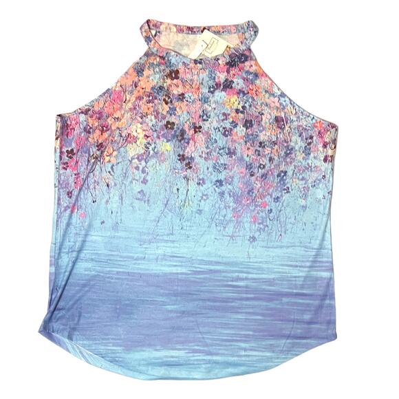 Fashion SIZE 3X NWT Patterned High Neck Back Thin Strap Tank - Picture 5 of 9